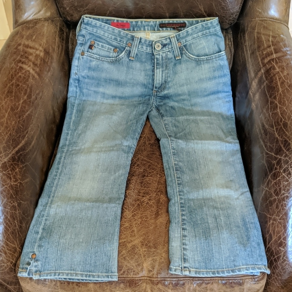 Ag "The Saga" Cropped Light Denim Jeans